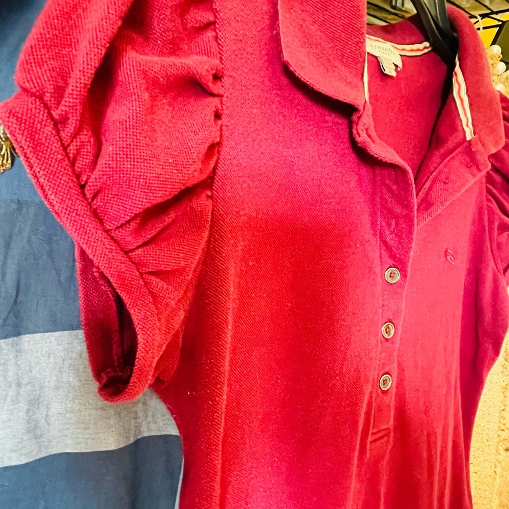 BURBERRY PUFFED SLEEVES CASUAL POLO SHIRT - Picture 4 of 6
